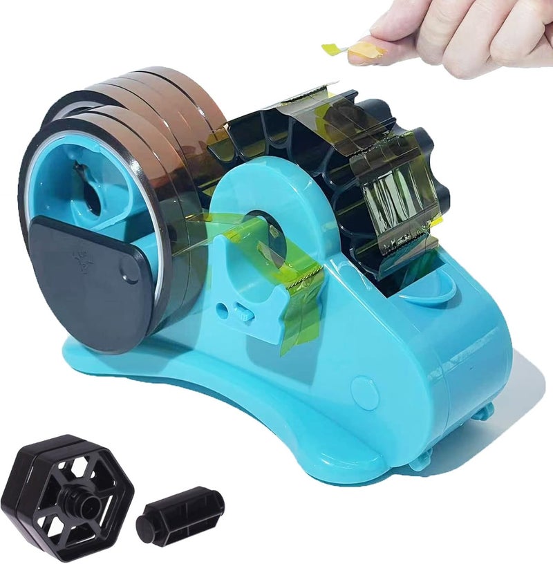 SHDSL Blue Heat Tape Dispenser Sublimation - Multiple Roll Cut Heat Tape Dispenser to PreCut Heat Transfer Tape Heat Resistant Tape, Semi-Automatic Tape Dispenser Manual Video & 1" Core for Scotch Tapes - Image 1